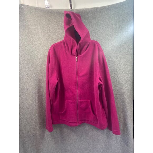 Hoodie Full Zip Jacket Womens Pink Pockets Warm Comfy Casual - Picture 6 of 13